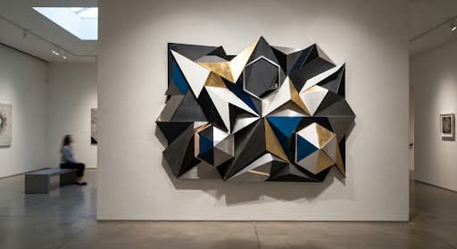 Geometric Contrast — textured paste art