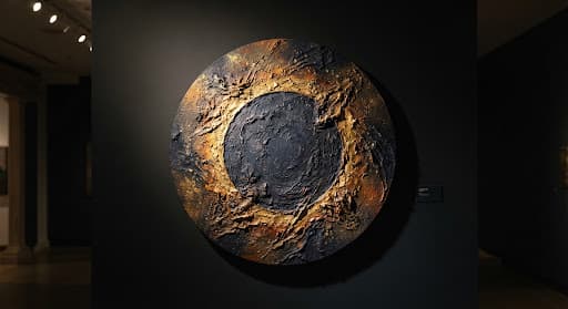Solar Echo — circular textured art piece